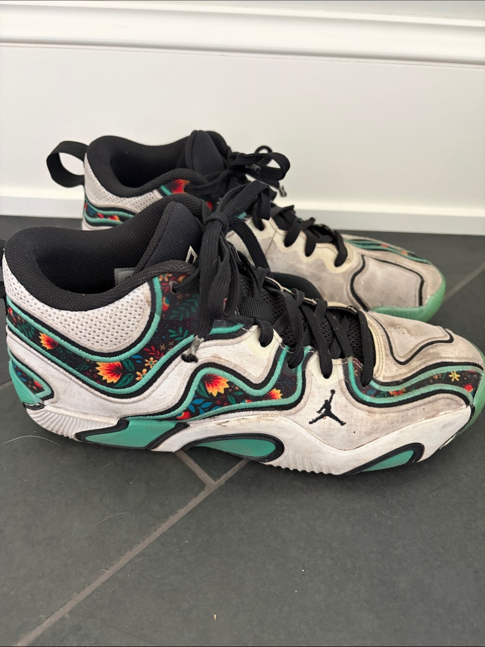 Nike Tatum 3 Welcome to Garden  Men's 9.5 Basketball Shoes White, Teal & Black